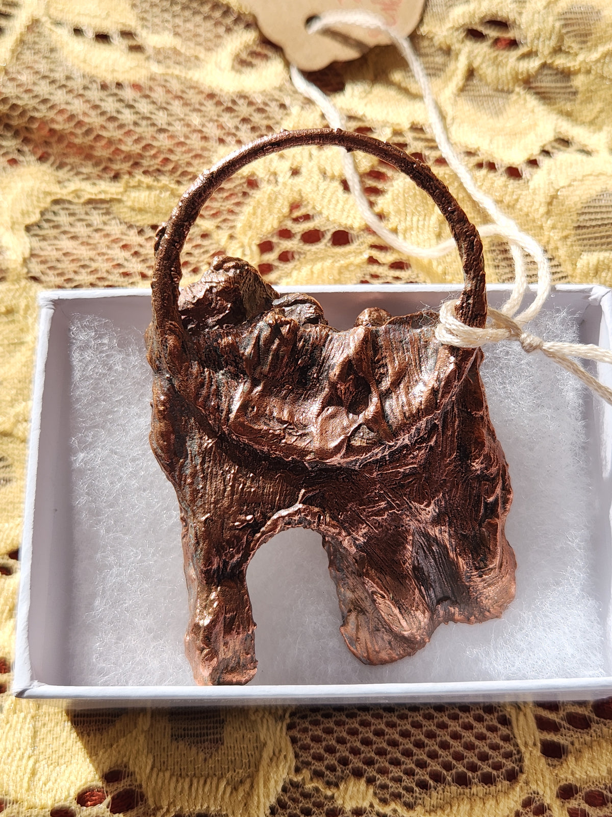 Copper plated Moose tooth pendant