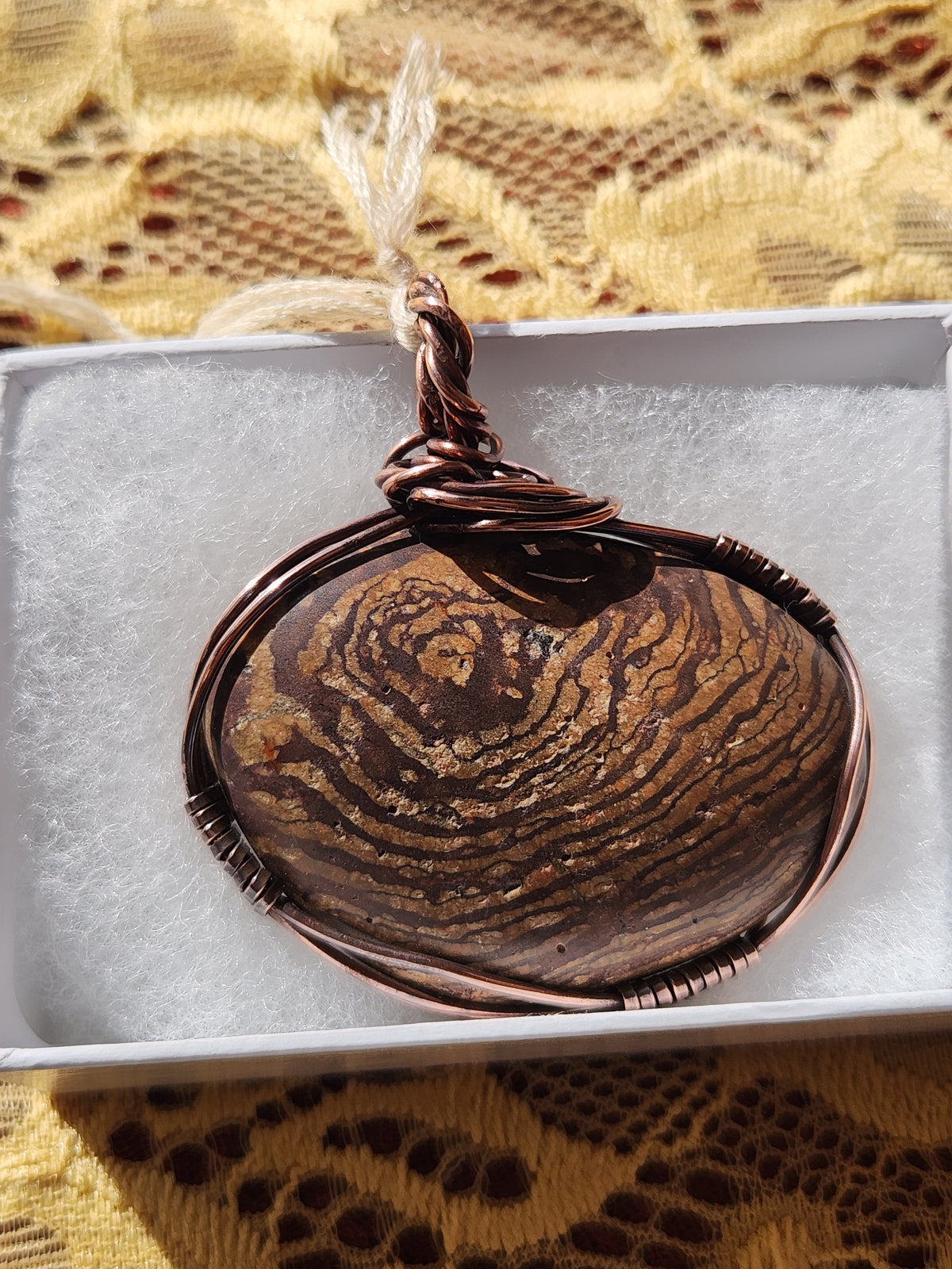 Copper wrapped Lake Superior Jasper