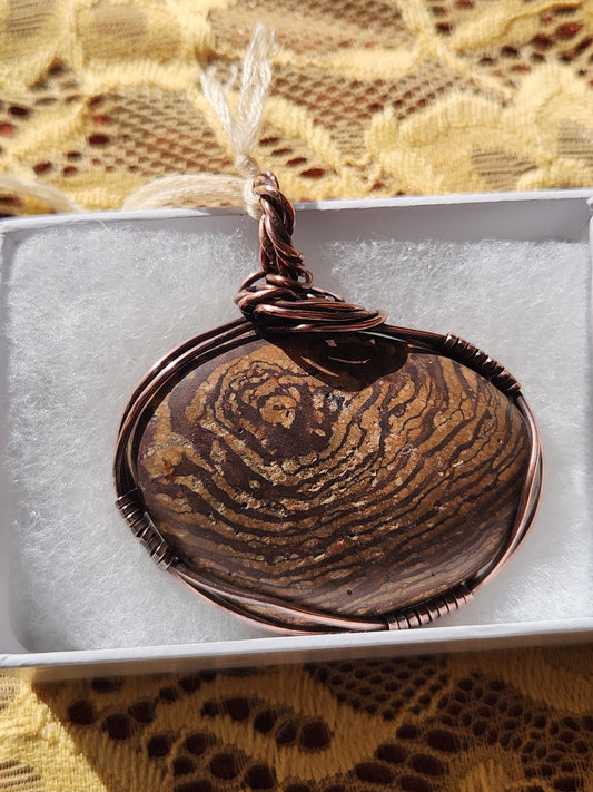 Copper wrapped Lake Superior Jasper