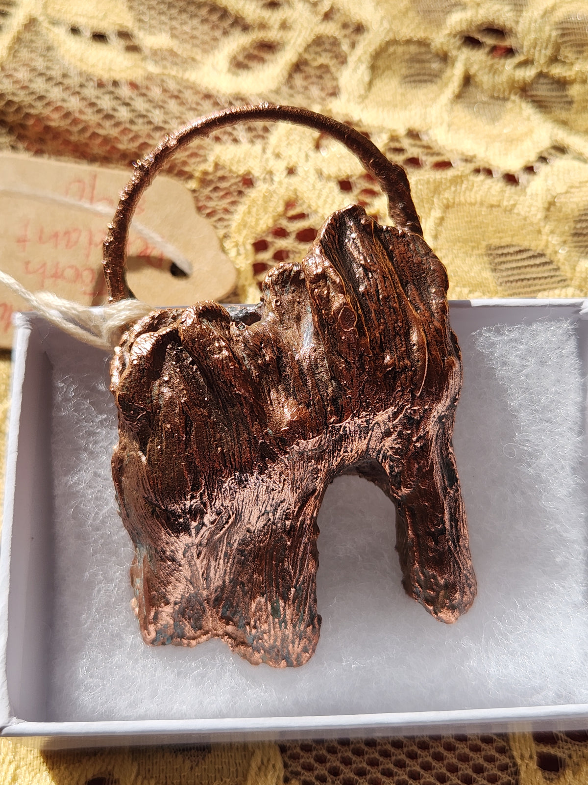 Copper plated Moose tooth pendant