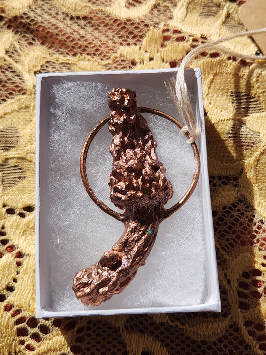 Copper plated Morel Mushroom pendant